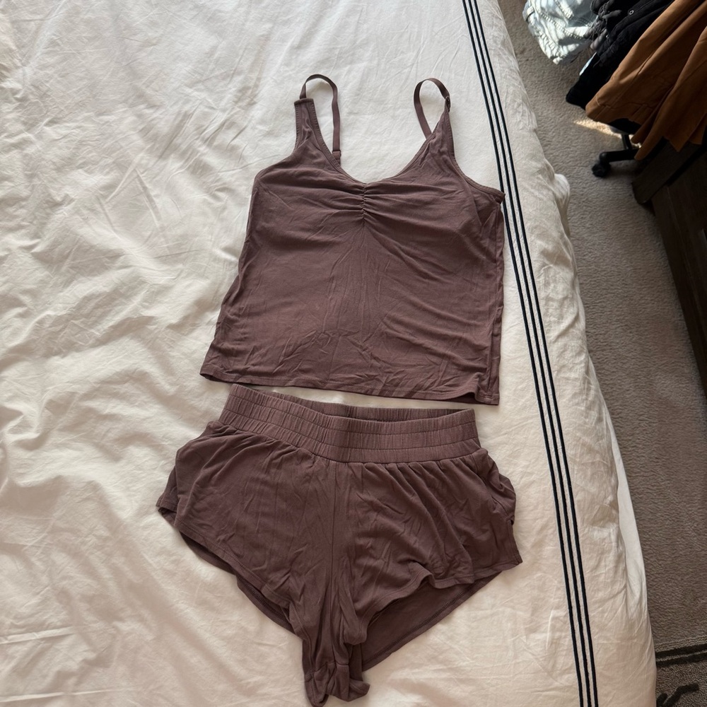 Richer Poorer Chocolate Brown Two-Piece Sleep Set - Tank & Shorts